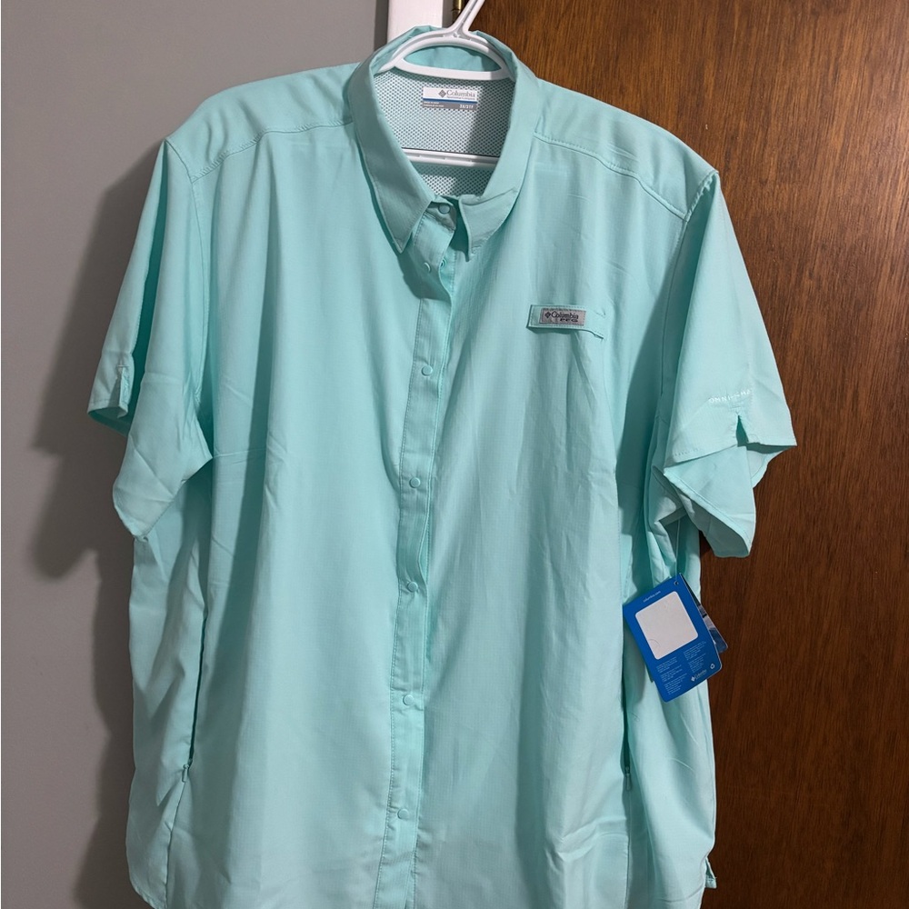 Columbia Blue Casual Button Down Shirt